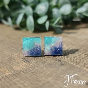 Set Me Free Square Druzy Studs